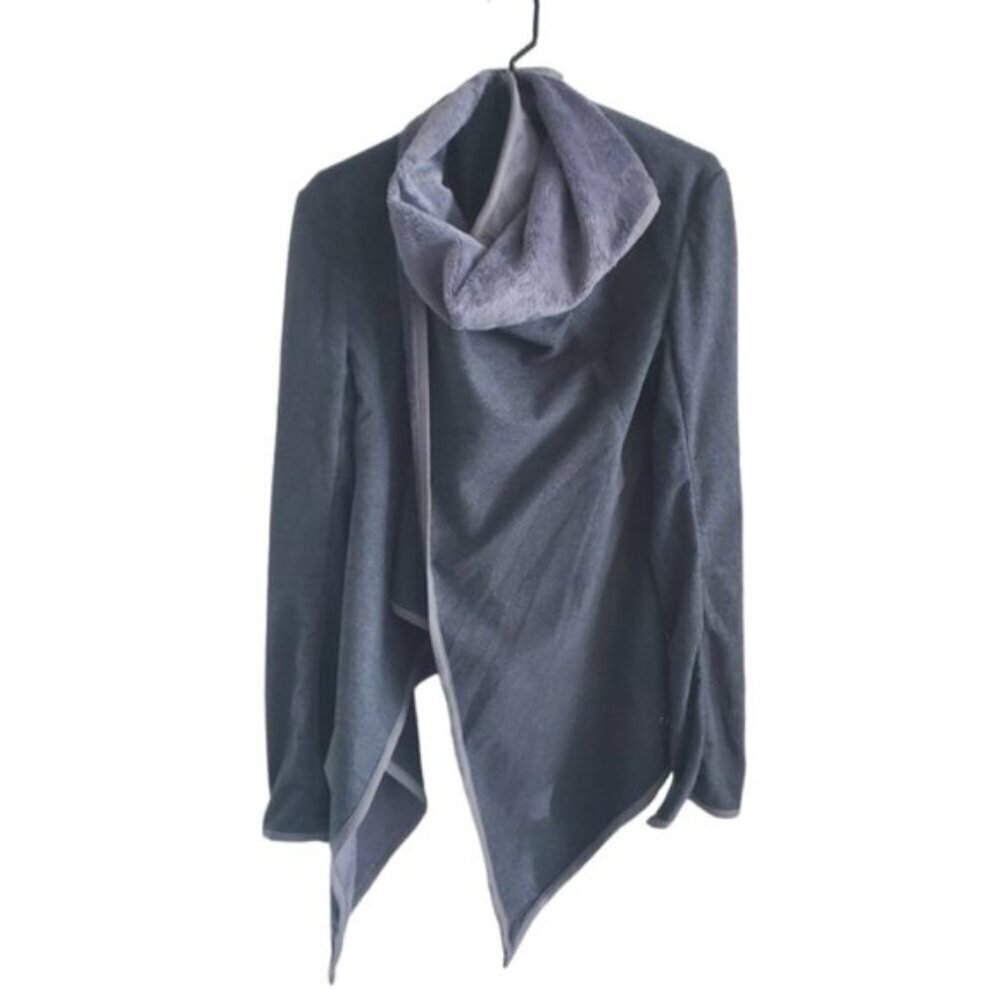 Lululemon Grey Presence Of Mind Fossil Fleece Jacket Size 6 - Picture 5 of 11